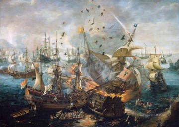 Wieringen van Cornelis Batalla naval en Gibraltar Sun Pinturas al óleo